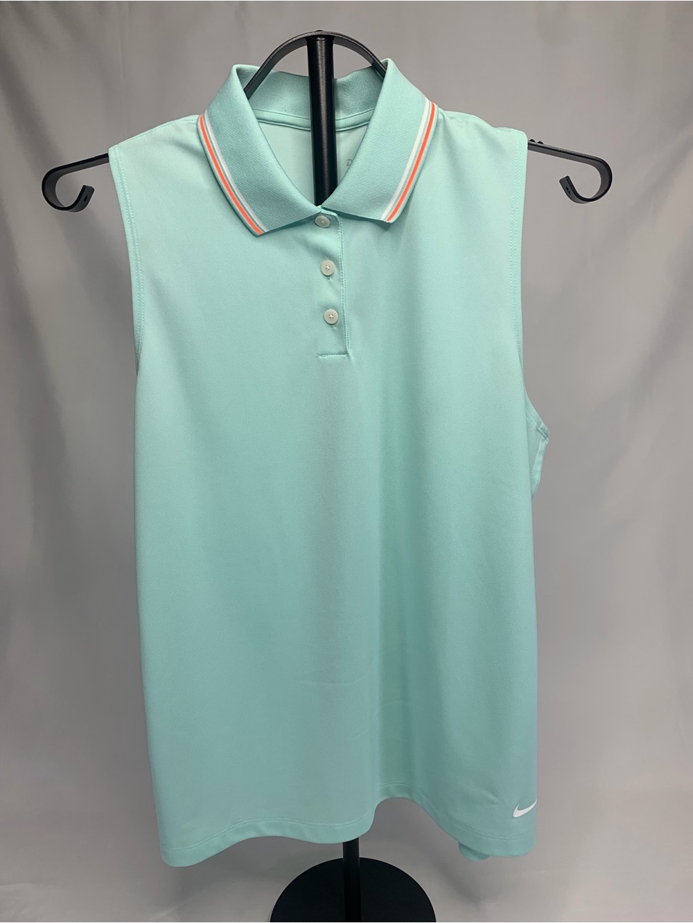 Nike Women’s Sleeveless Polo - Aqua with Stripe Collar